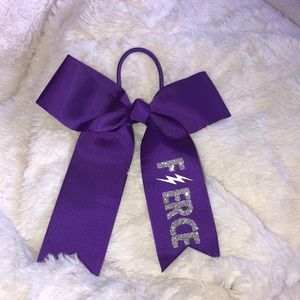 Purple With Silver Cheer Bow